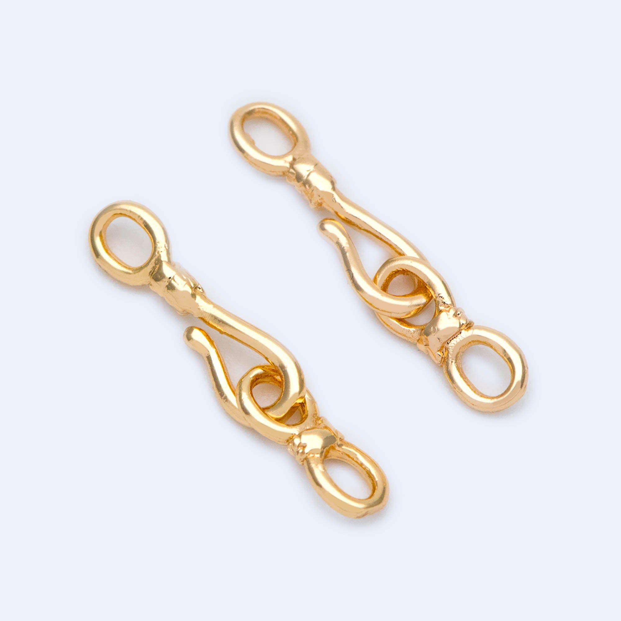 10pcs Gold plated Brass Hook And Eye Clasp, 23/28mm, Bracelet Clasp, Jewelry Clasp (GB-1185)